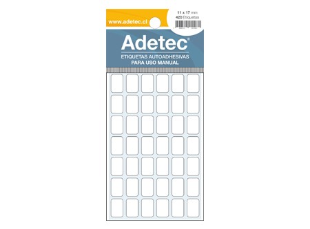  ETIQUETA ADH.11X17 X 42 ETIQ X HOJA ADETEC 