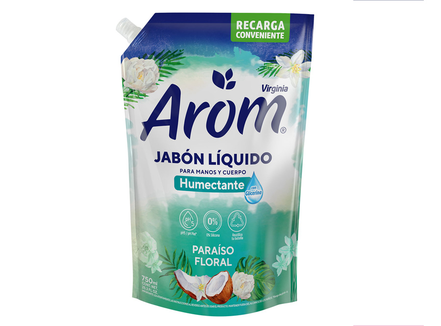  JABON LIQ. 750 ML. AROM PARAISO FLORAL DOYPACK 