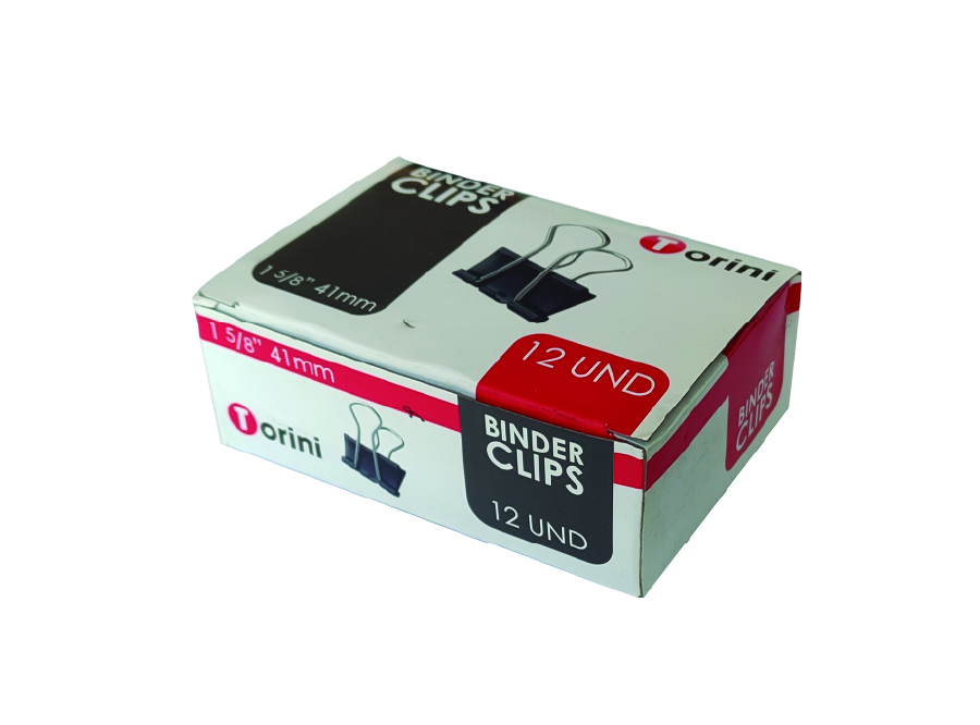  DOBLE CLIPS NEGROS 1.5/8 41MM X 12 UN TORINI 