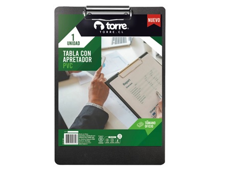 TABLA APRETAPAPEL PVC DOBLE OFICIO C/APRET. TORRE