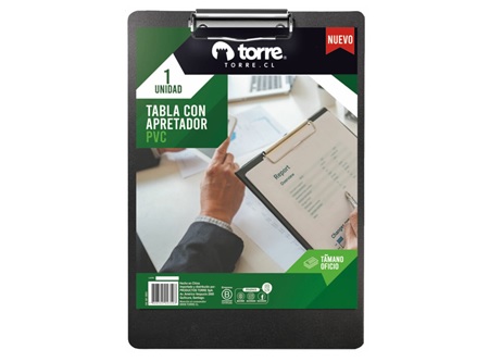 TABLA APRETAPAPEL PVC OFICIO SIMPLE C/APRET. TORRE