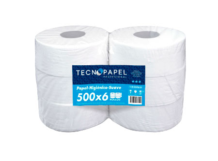  PAPEL HIG. 6 ROLLOS 500 MT. H/S TECNOPAPEL 