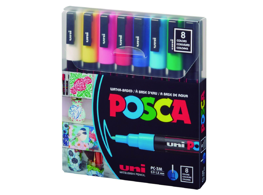  MARCADOR ACRILICO POSCA 3M 8 COLORES 