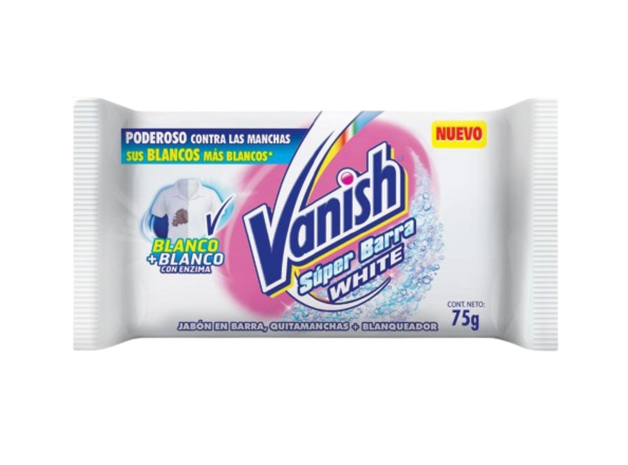  JABON BARRA ROPA VANISH 75 GR ROPA BLANCA X 1 UN 