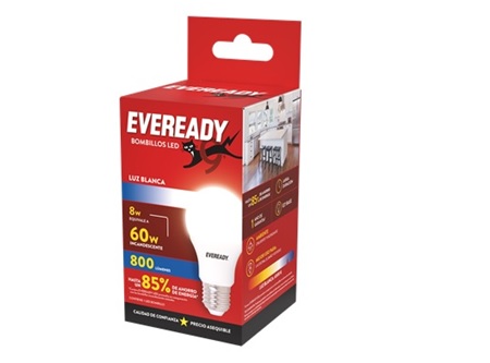  AMPOLLETA LED 8W 220-240V DP X 10UN LUZ FRIA EVERE 
