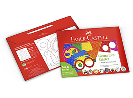  CARPETA ESC. GOMA EVA GLITTER 6 HJ FABER CASTELL 