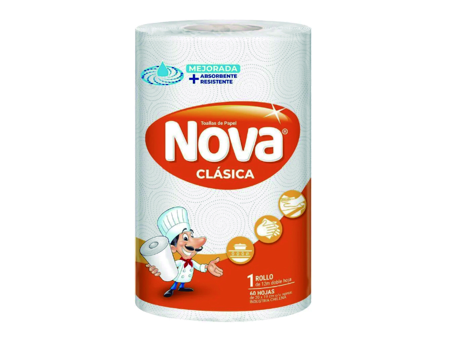  TOALLA PAPEL 1 ROLL. 12 MT NOVA CLASICA H/DOBLE 