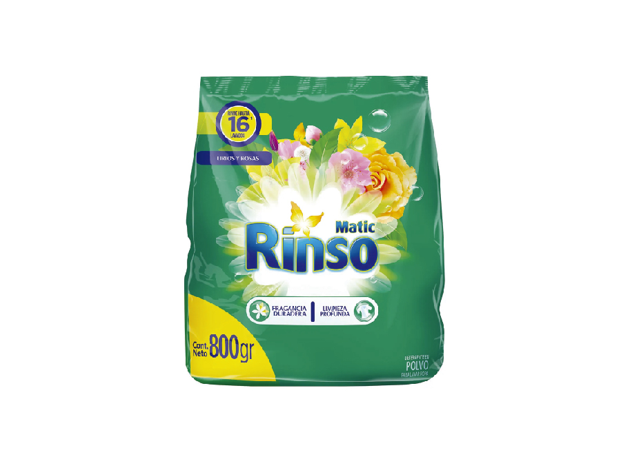  DETERGENTE POLVO 800 GR. RINSO LIRIOS/ROSAS 