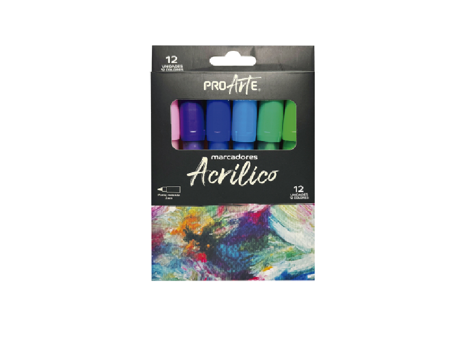  MARCADOR ACRILICO SURTIDO 12 UND PROARTE 