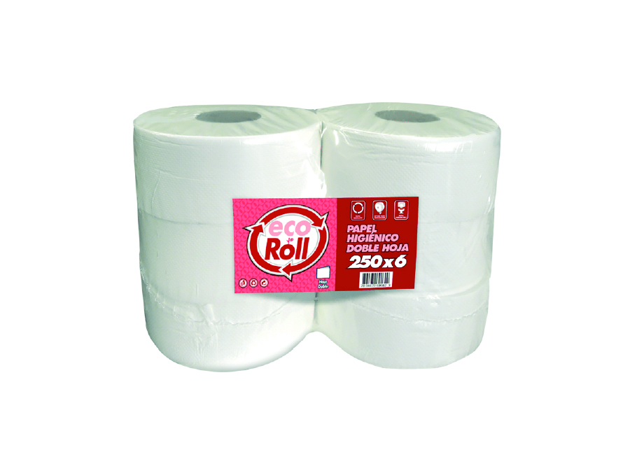  PAPEL HIG. 6 ROLLOS 250 MT. H/D ECOROLL 