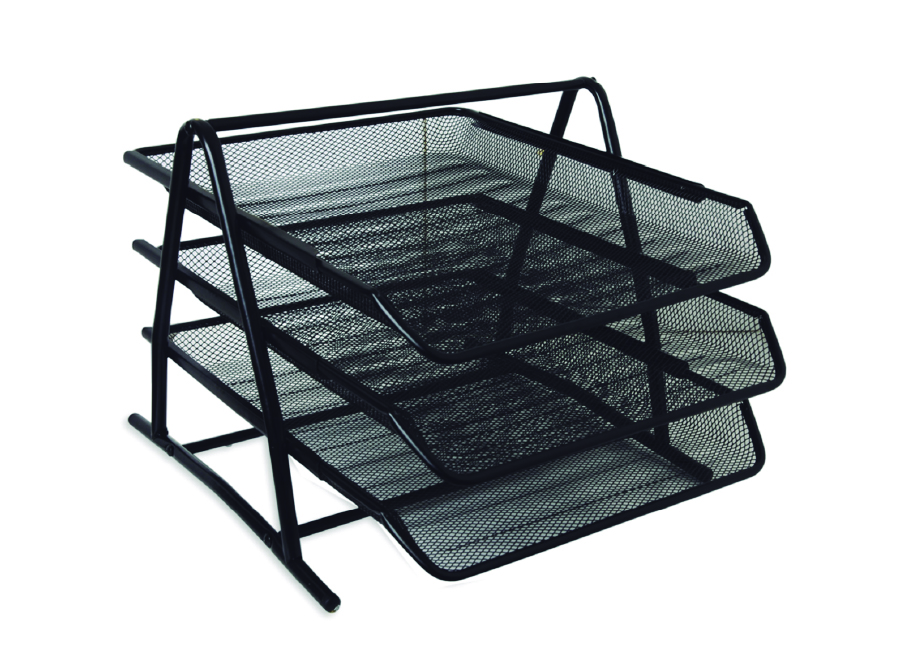 BANDEJA ESCRITORIO METALICA TRIPLE (MALLA) OFFIONE