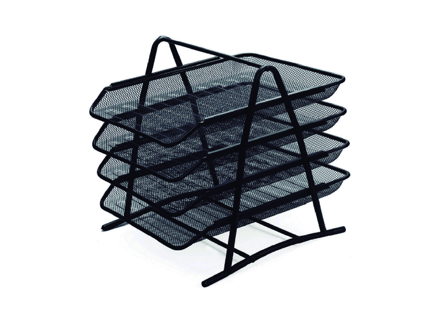 BANDEJA ESCRITORIO 4 PISOS METALICA (MALLA) OFFION