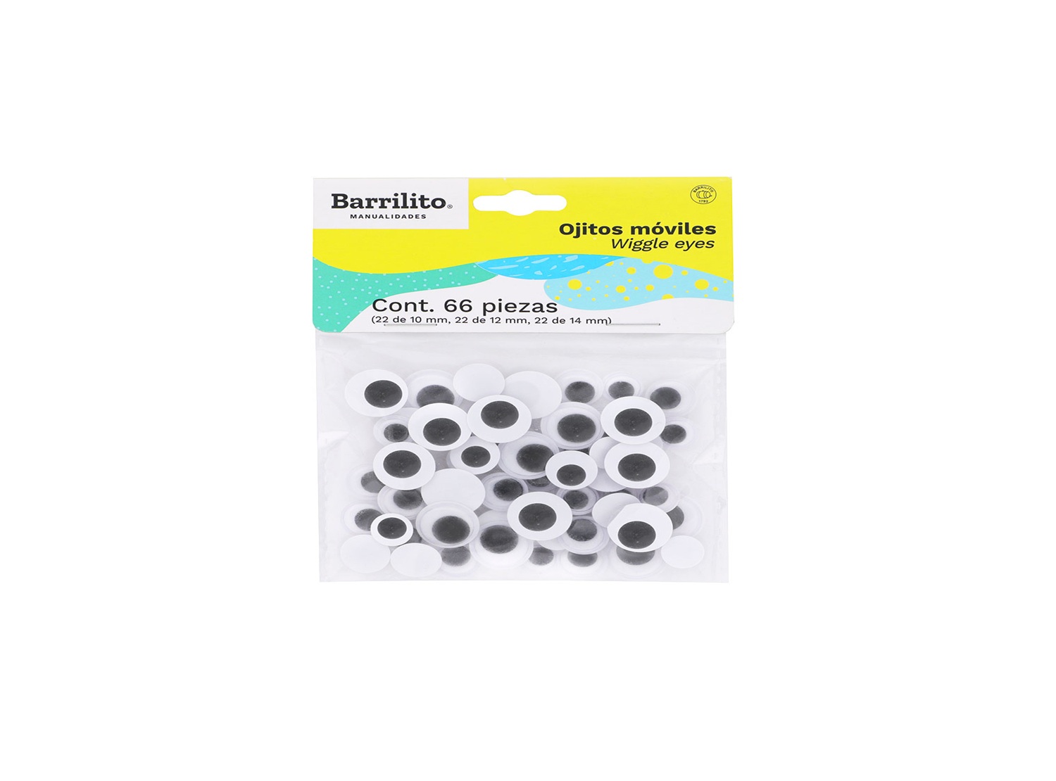  MANUALIDADES OJOS MOVILES TAMA�O SURTIDOS PQT X 66 