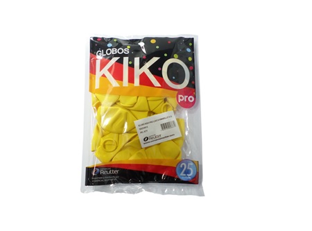 GLOBOS N. 9 LISO X 25 UN AMARILLO KIKO