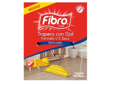 TRAPERO ABSORBENTE CELULOSA 40X40 C/OJAL FIBRO