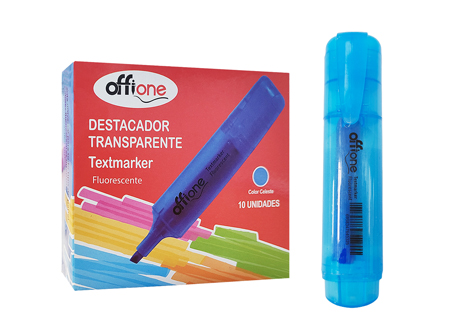  DESTACADOR CELESTE TRANSPARENTE OFFIONE 