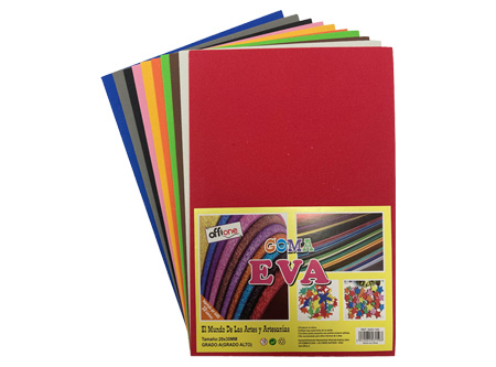  GOMA EVA 30X20 X 10 UN 2MM COL. SURTIDOS OFFIONE 