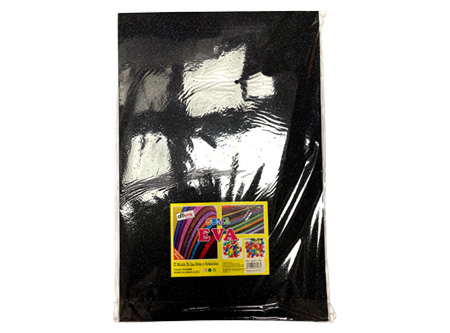  GOMA EVA 40X60 X 10 PLIEGOS GLITTER NEGRO OFFIONE 