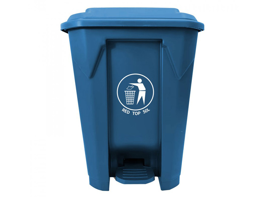  BASURERO 50 LT. C/TAPA PEDAL AZUL RED TOP 