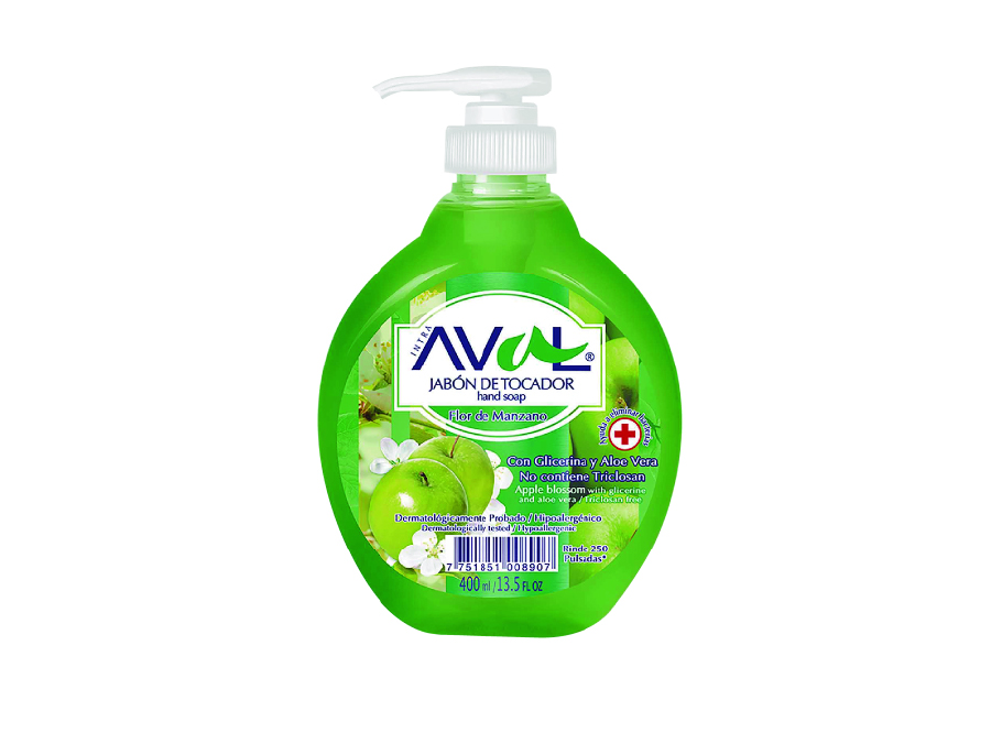  JABON LIQ. 400 ML. AVAL MANZANA C/VALVULA 