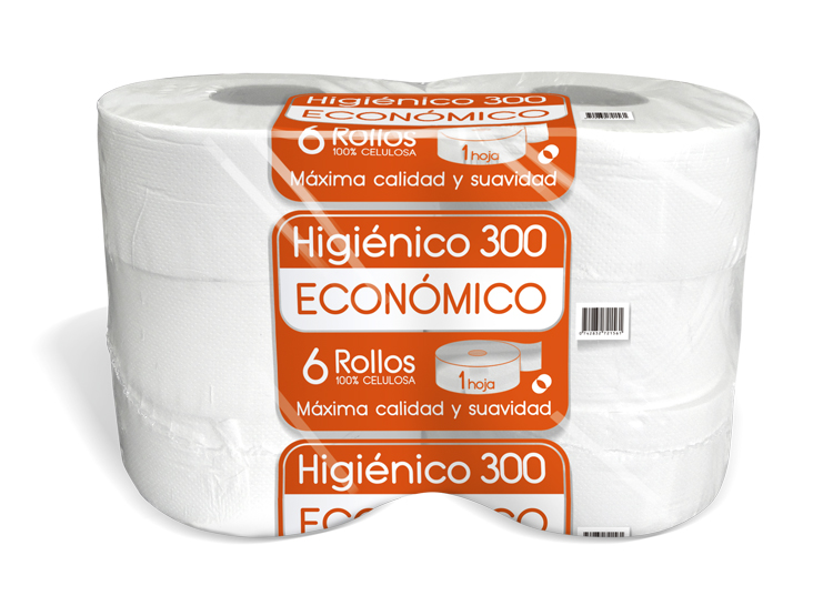  PAPEL HIG. 6 ROLLOS 300 MT. H/S ECONOMICO 