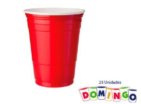  VASO BICOLOR 480ML 16 ONZ RUMBA ROJO PQ X 25 UN 