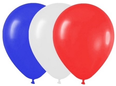 FIESTAS PATR. GLOBOS N. 9 LISO TRICOLOR X 50 UN B