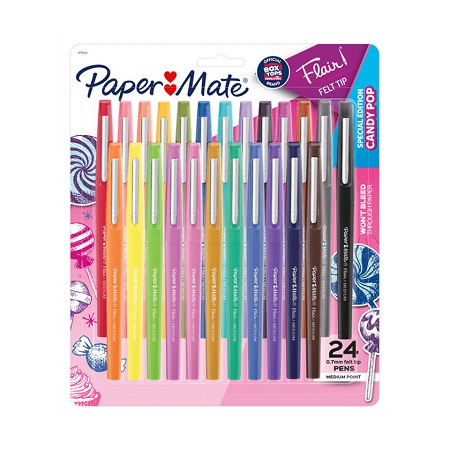  MARCADOR CANDY POP FLAIR SURT. X 24 UN PAPER MATE 