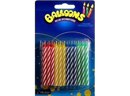  VELA CUMPLEA�OS SURTIDAS X 24 UN BALLOONS 