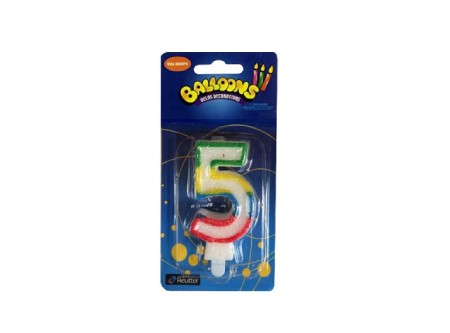  VELA CUMPLEA�OS N.  5 X 1 UN BALLOONS 