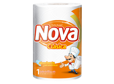  TOALLA PAPEL 1 ROLL. 12 MT NOVA CLASICA H/DOBLE* 