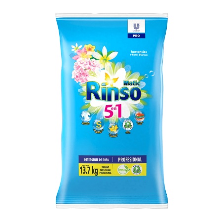  DETERGENTE POLVO 13.7 KG RINSO MATIC FRESCURA MAR 