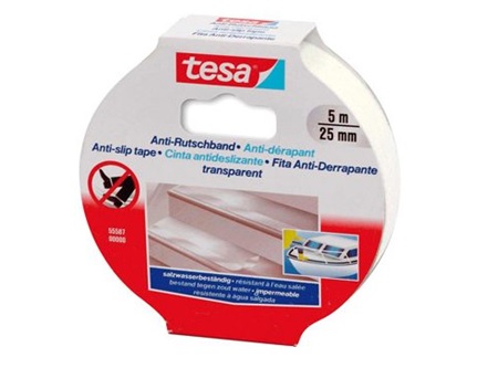 CINTA ANTIDESLIZ. TRANSP. BAÑO 25 MM X 5 MT TESA