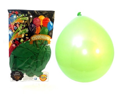  GLOBOS N. 9 LISO X 25 UN VERDE GLOBOMANIA 