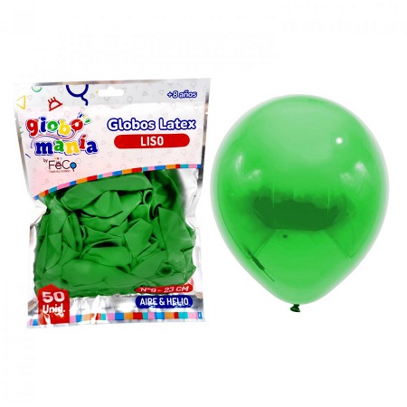  GLOBOS N. 9 LISO X 50 UN VERDE GLOBOMANIA 