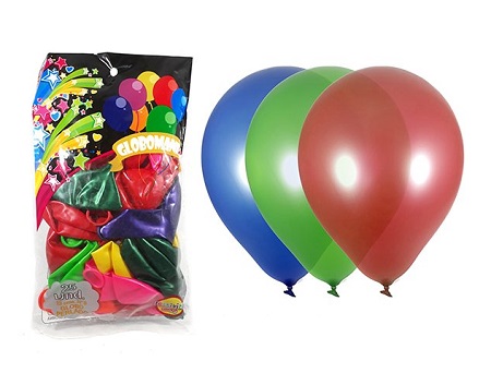  GLOBOS N. 9 METALICO X 25 UN COL. SURTIDO GLOBOMAN 