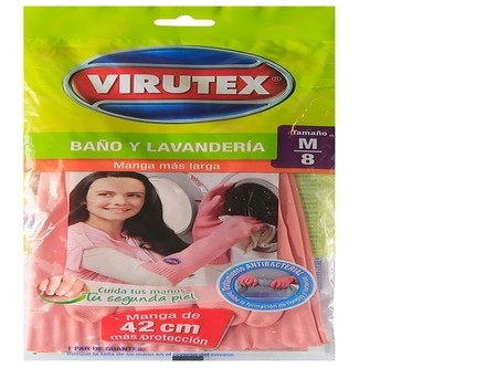  GUANTES LATEX VIRUTEX BA�O ML CREATIV/ANTEBRAZO 