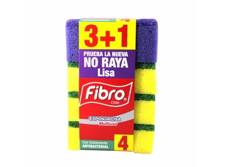  ESPONJA ACANALADA FIBRO X 4 UND 