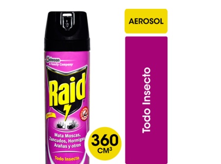 INSECTICIDA A/SOL 360 CC RAID TODO INSECTO