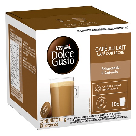  CAPSULA D/GUSTO CAFE C/LECHE 10 UN 100GR XR 