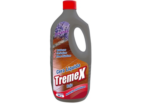 CERA LIQ. 900 ML TREMEX AUTO BRILLO ROJA
